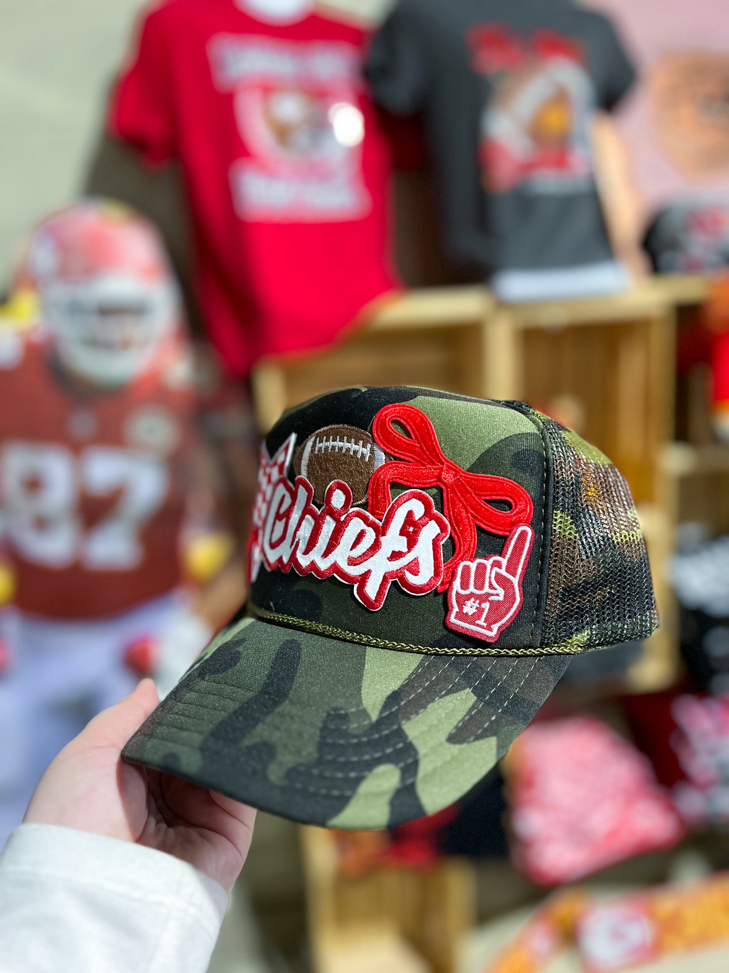 Camo Chiefs Football #1 Trucker Hat