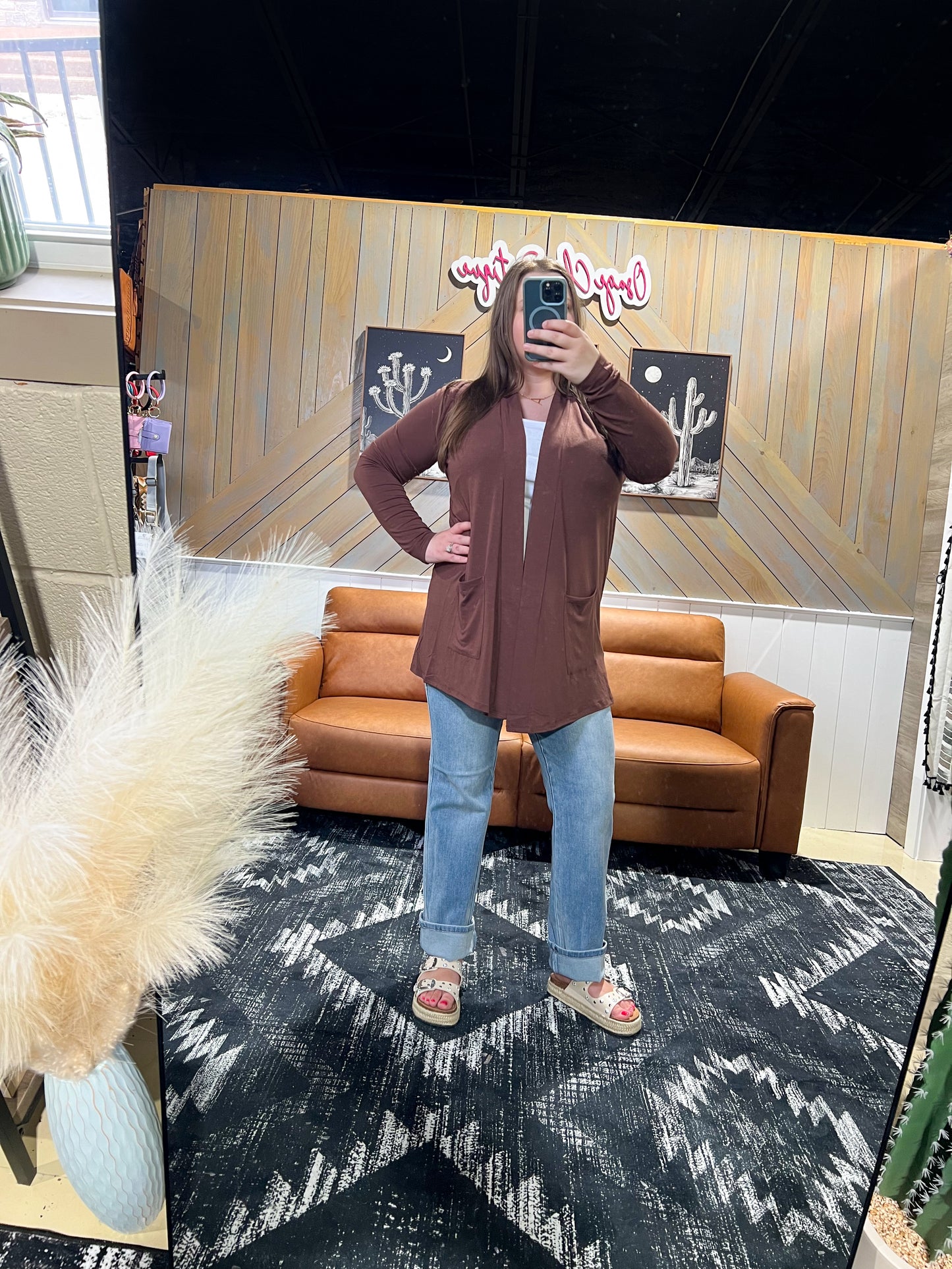Brown Lightweight Slouchy Cardigan