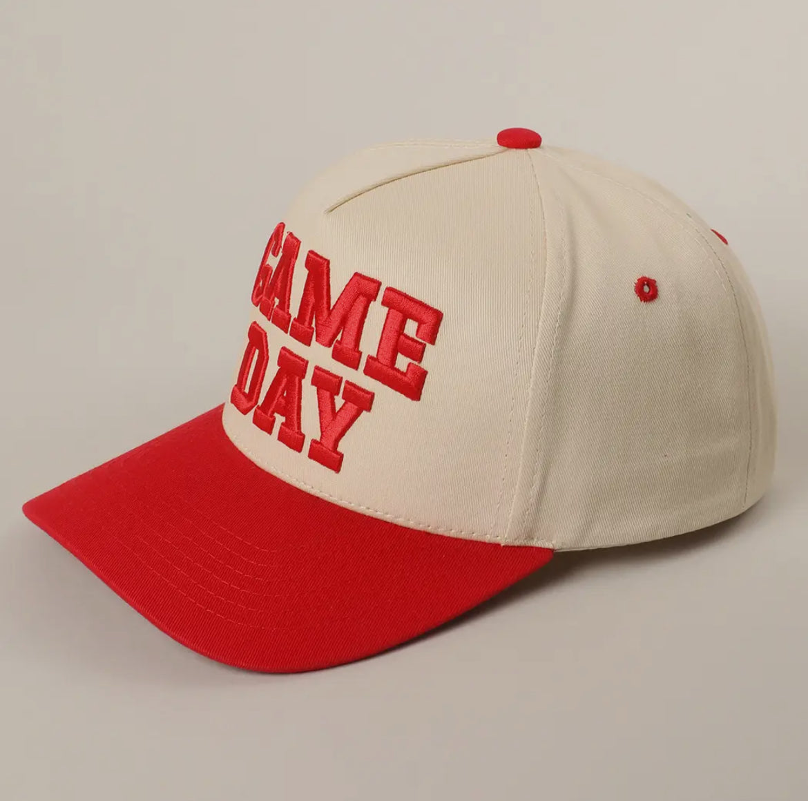 Red Game Day Embroidered Trucker Hat