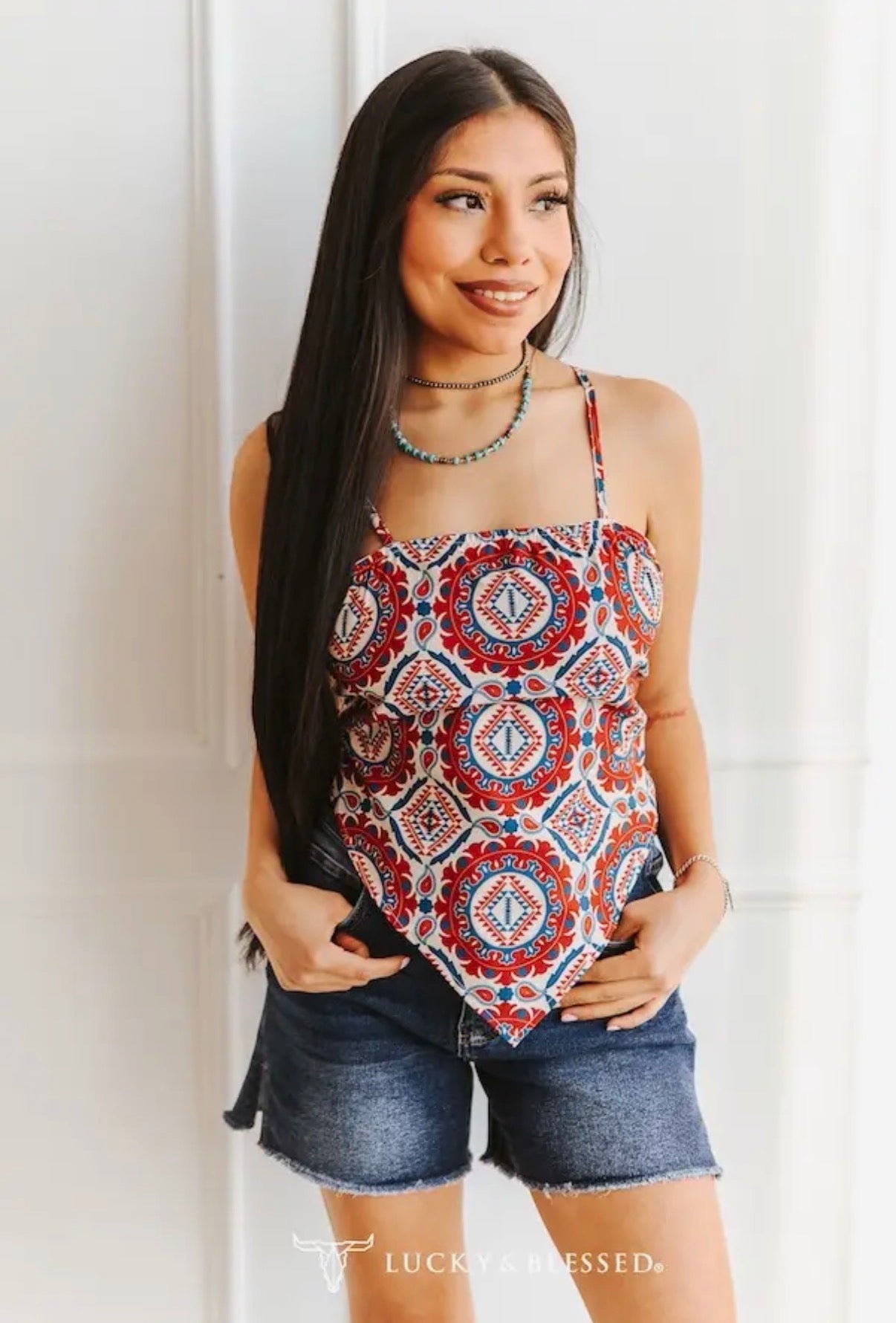 Americana Mosaic Bandana Top