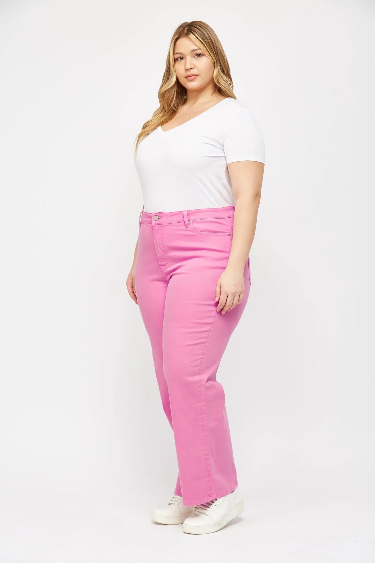Brilliant Rose High Rise Wide Leg Jeans