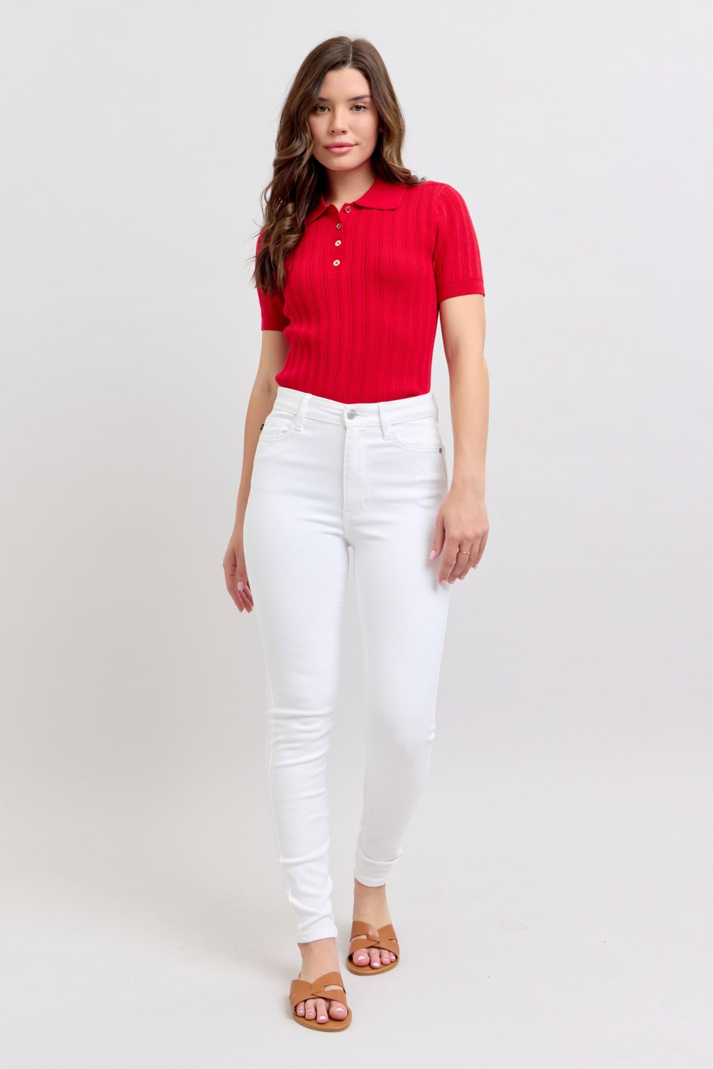 Judy Blue Nicole White High-Rise Classic Skinny Jeans (JB 82661)