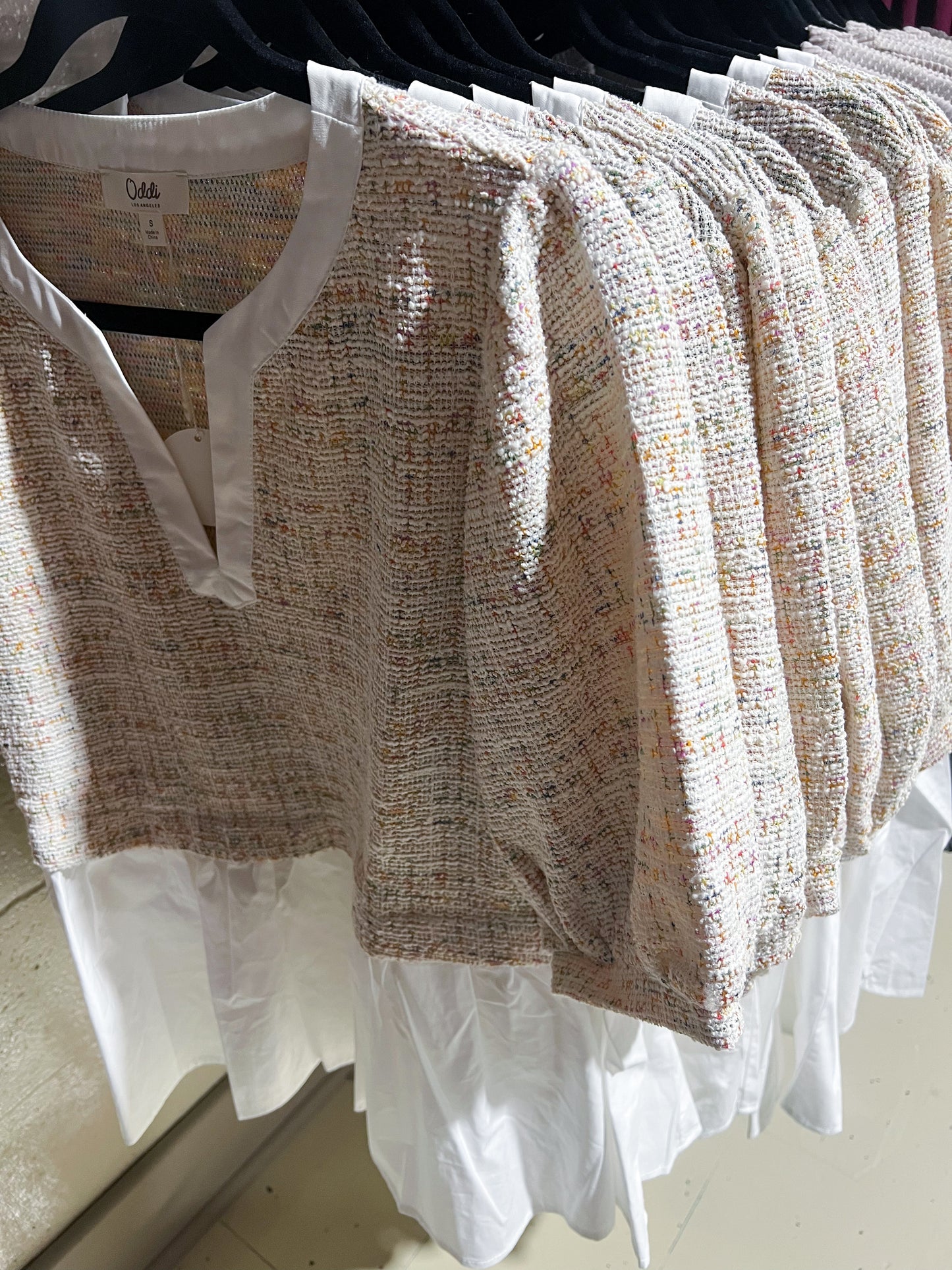 Oatmeal Layered V-Neck Top