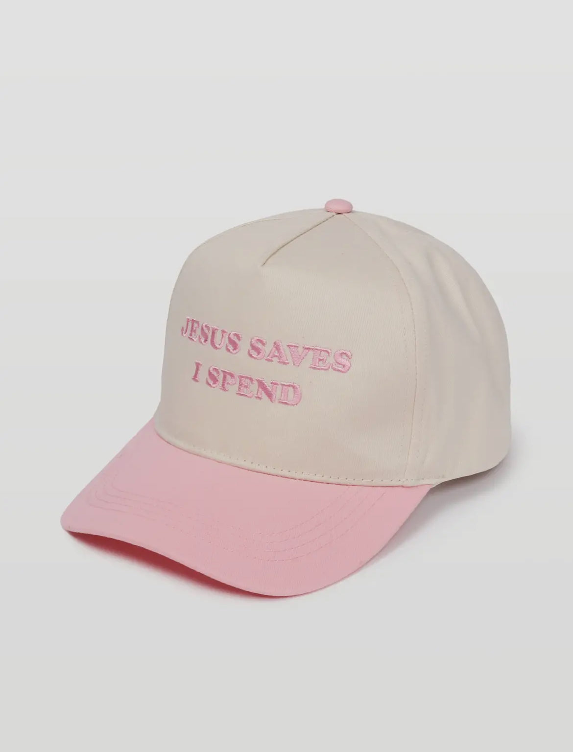 Pink Jesus Saves Embroidered Trucker Hat