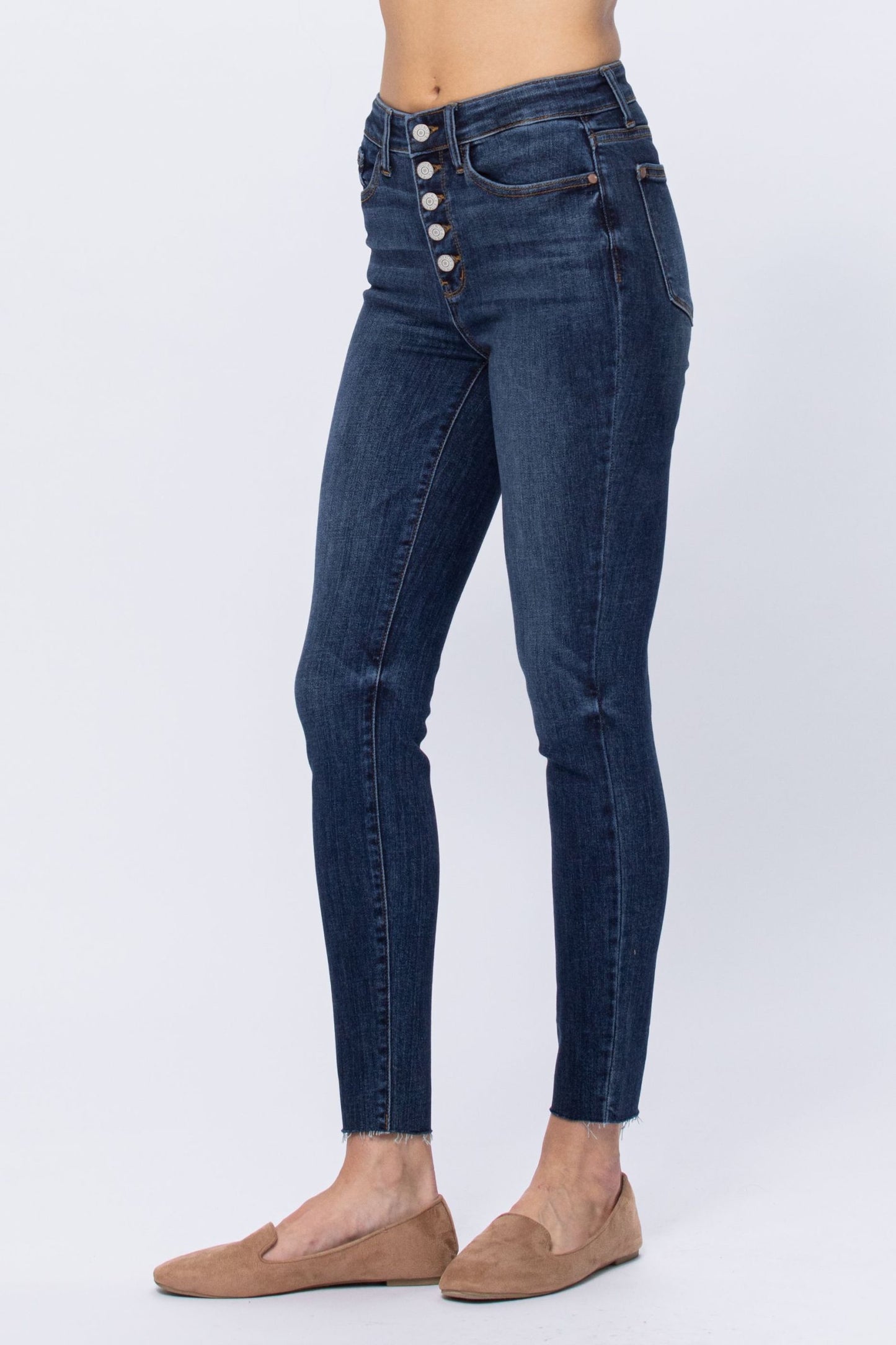 Judy Blue Amber High Rise Buttonfly Skinny Jeans (JB 82318)
