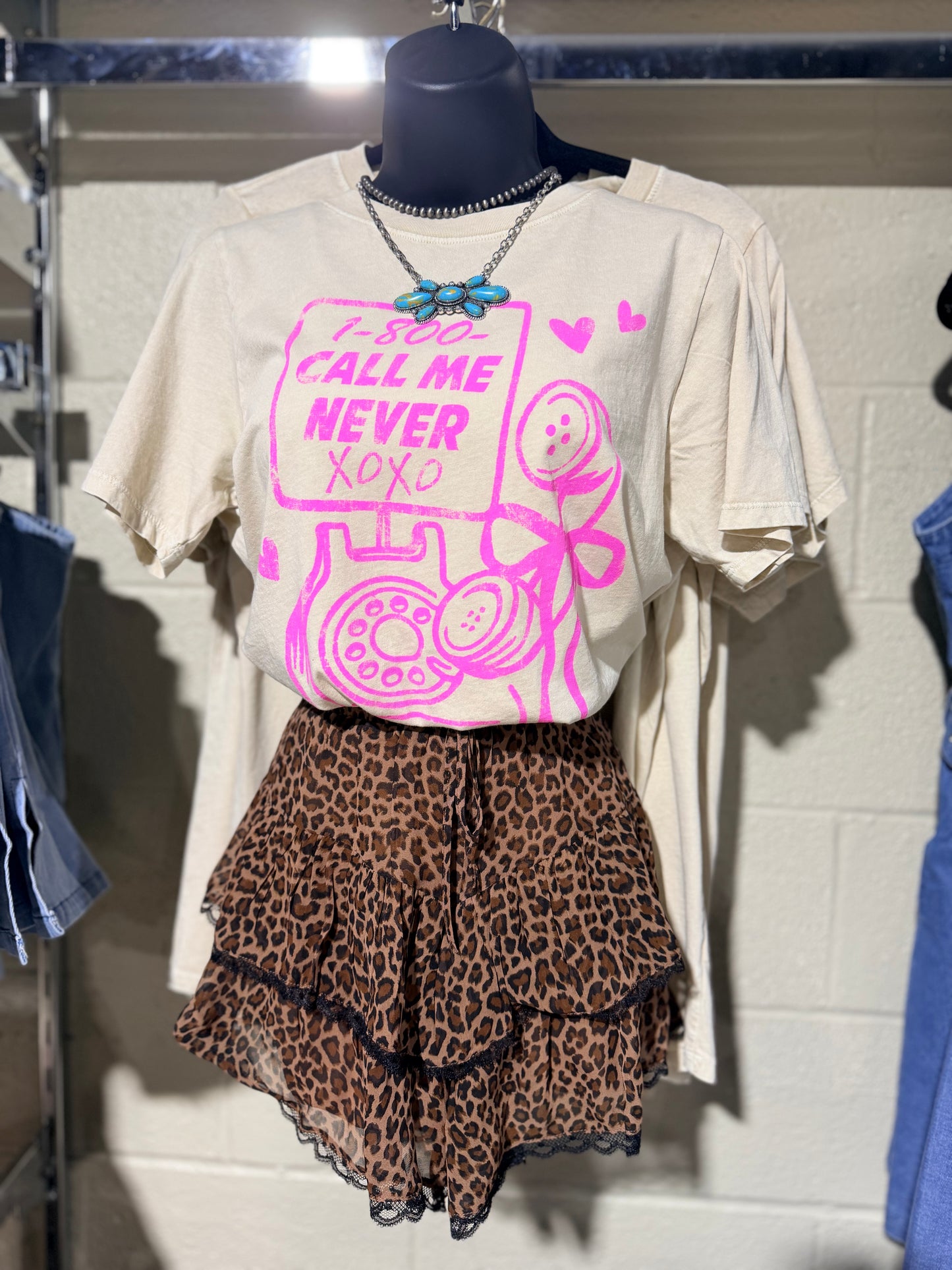 Leopard Tiered Lace Skort