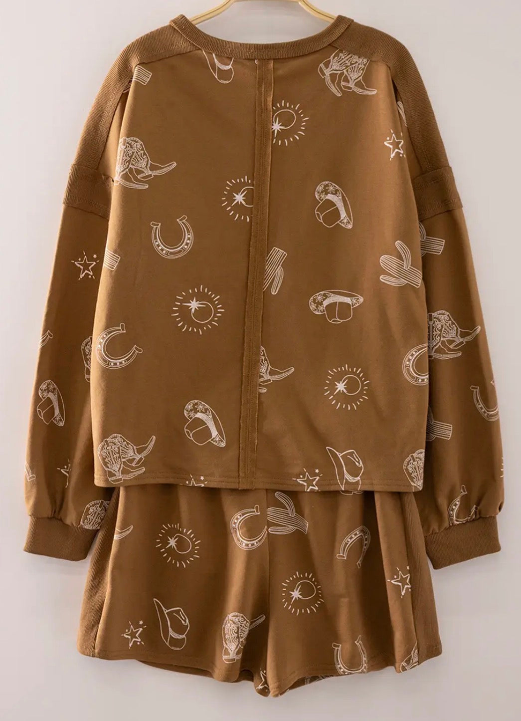 Caramel Western Print Lounge Set