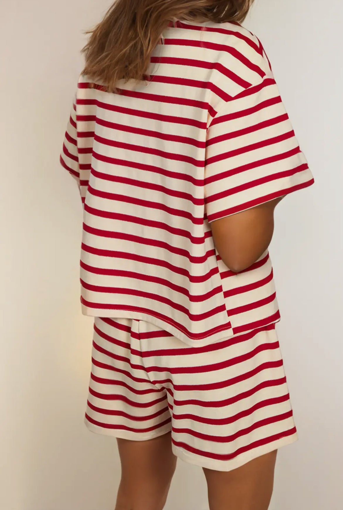 X-LARGE Red Stripe Bow Tie Set