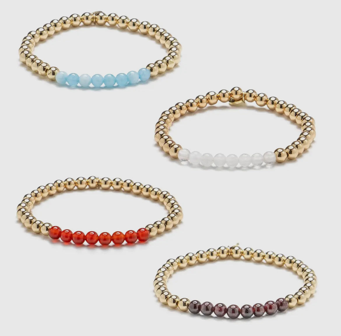 Soul Stacks Gold Birthstone Stretch Bracelets