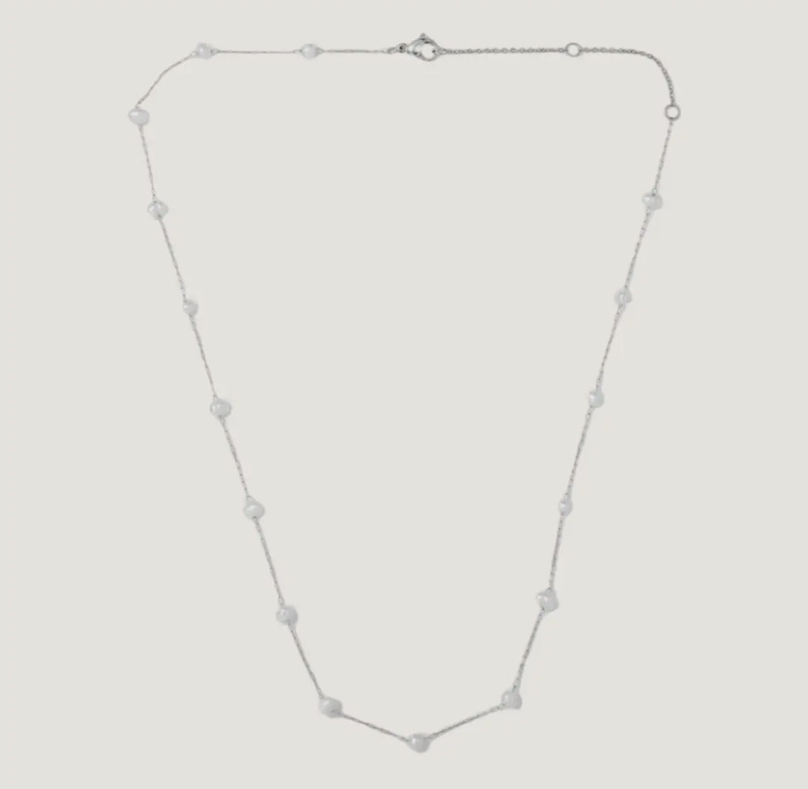 Silver Camille Pearl Necklace