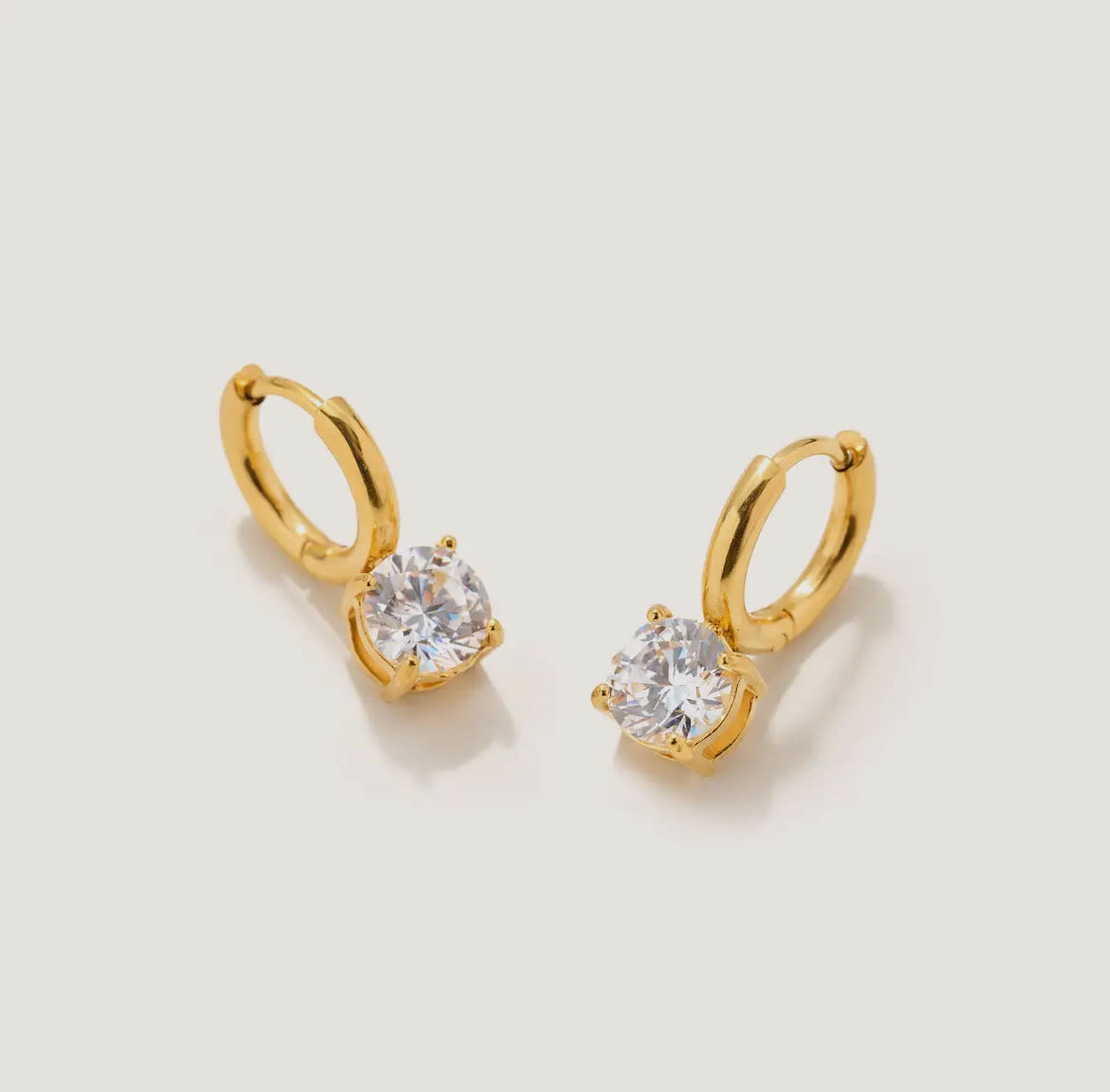 Gold Gem Huggie Earrings