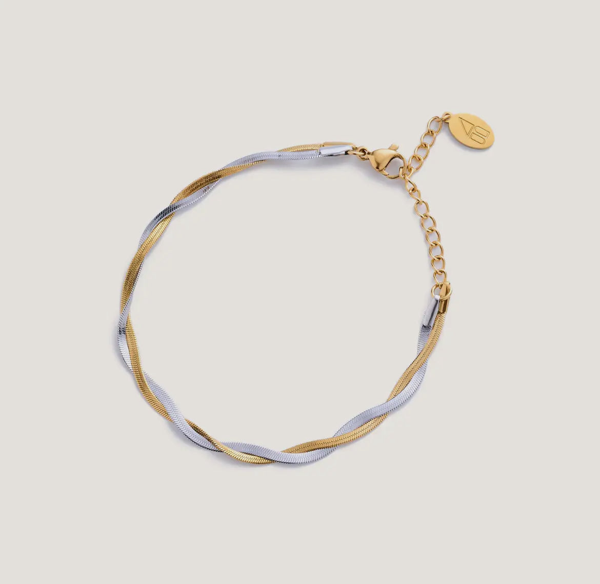 Mixed Metal Herringbone Bracelet