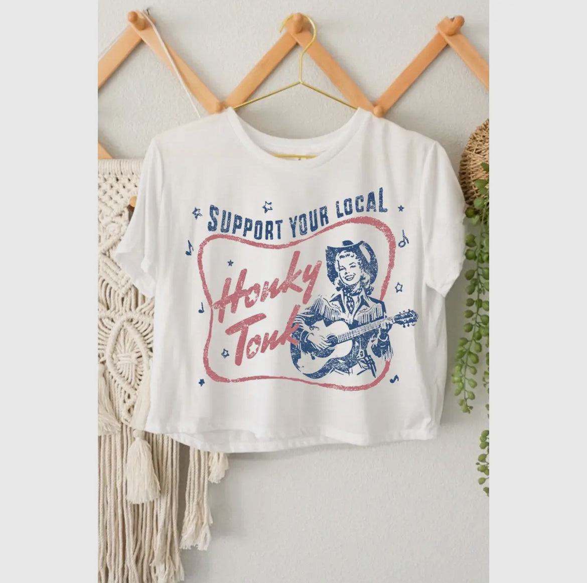 X-LARGE Support Your Local Honky Tonk Premium Crop Top