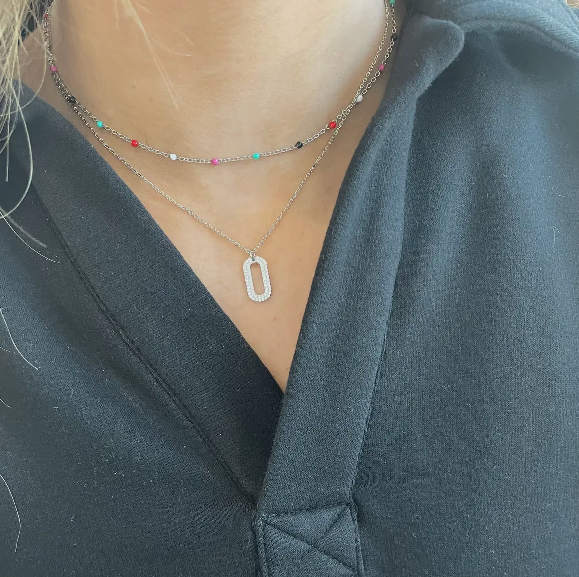 Silver Felix Colorful Beaded Choker Necklace