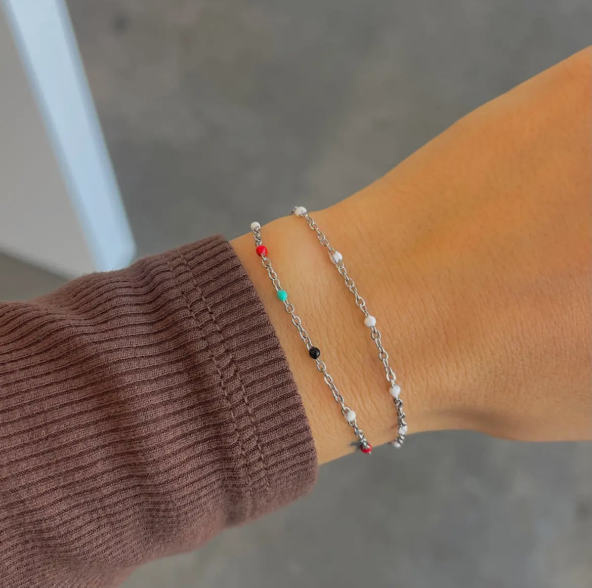 Silver Felix Colorful Beaded Bracelet