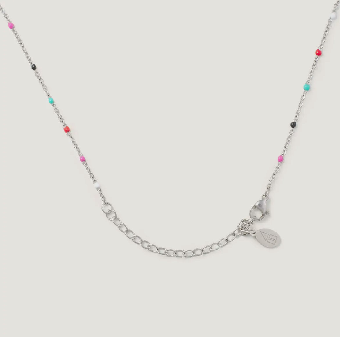 Silver Felix Colorful Beaded Choker Necklace