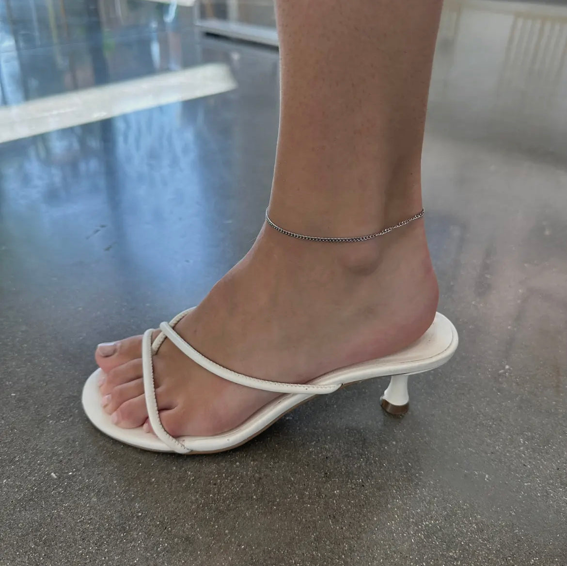 Silver Reagan Waterproof Anklet