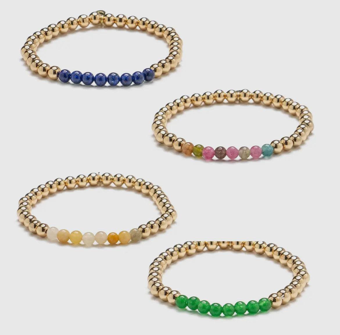 Soul Stacks Gold Birthstone Stretch Bracelets