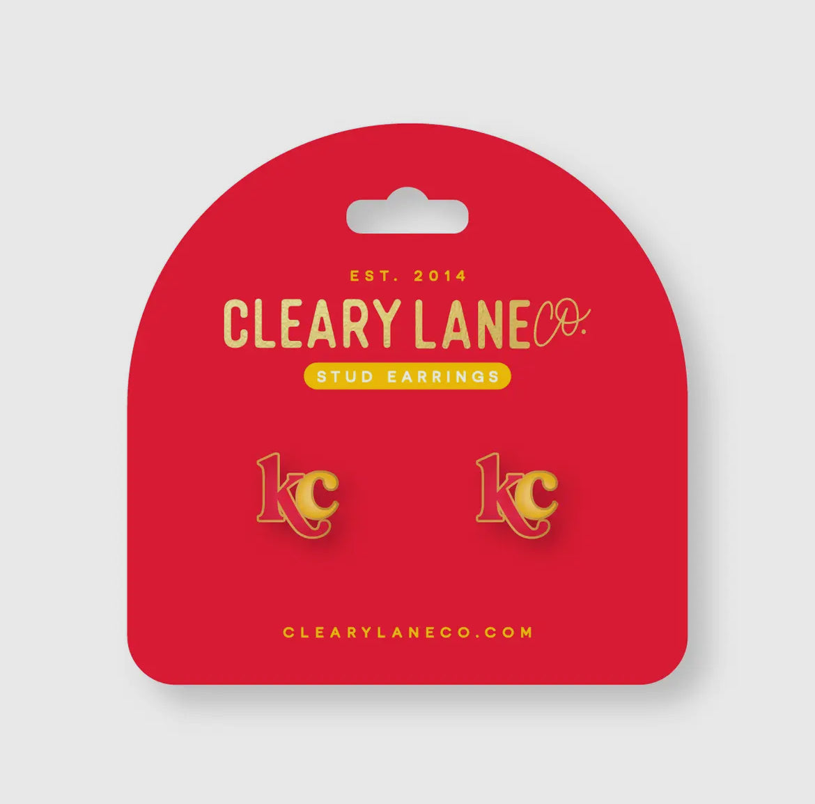 Gold Kansas City Letters Enamel Stud Earrings