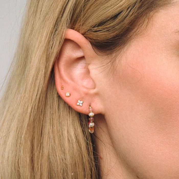 Gold Nova Crystal Stud Earrings