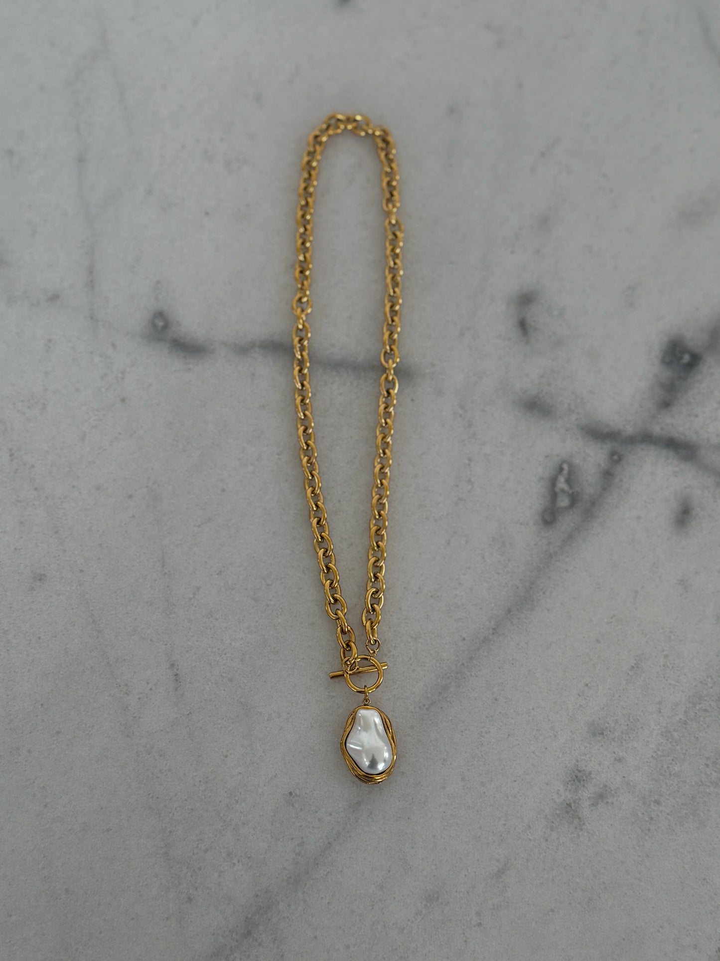 Chansuttpearls Gold Pearl Drop Necklace