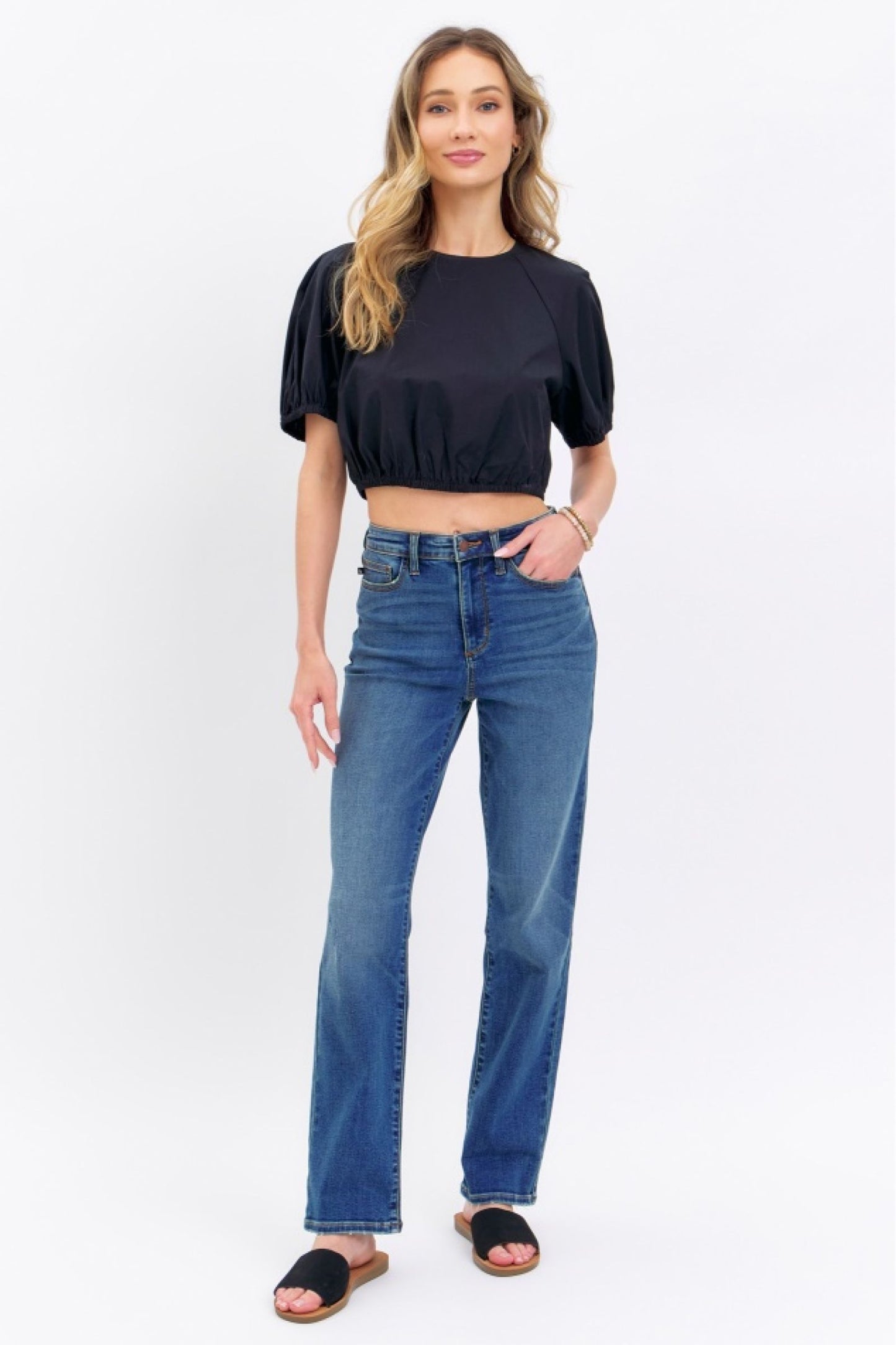 Judy Blue Shannon High-Rise Straight Leg Jeans (JB 8601)