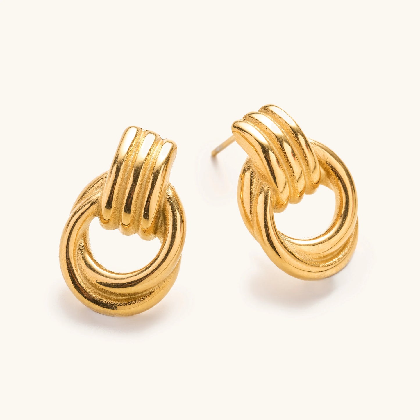 Nya Gold Knot Stud Earrings