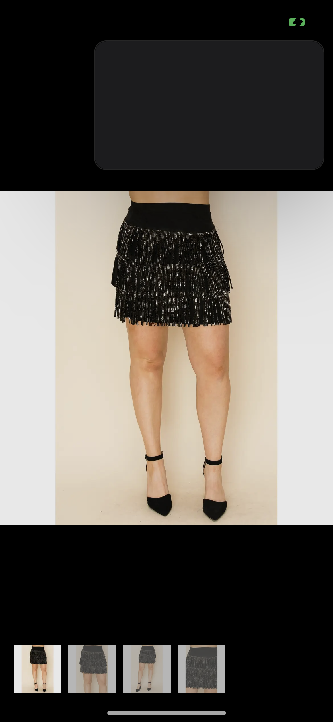 Black Blingy Fringe Skirt