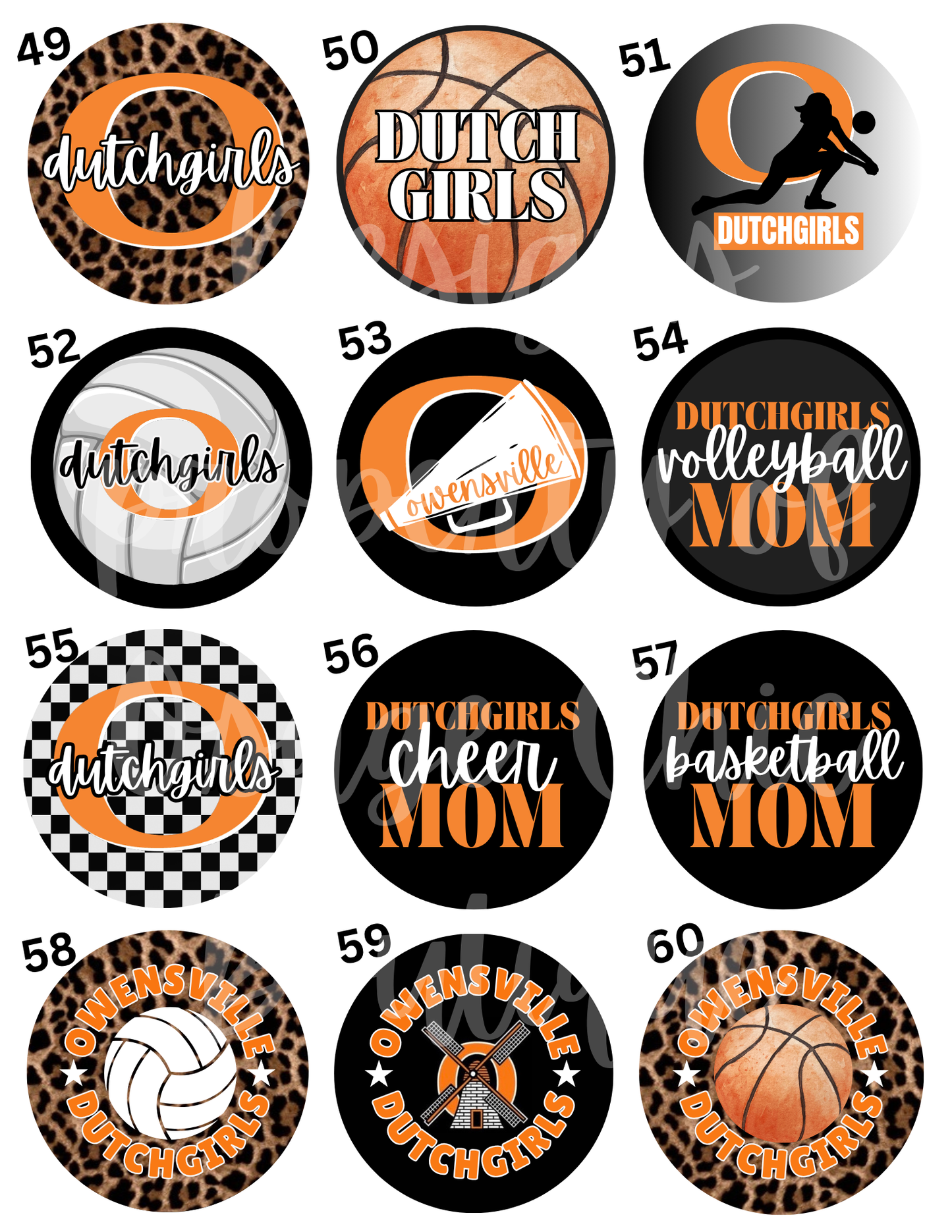 Owensville Dutchmen & Dutchgirls Button Pins