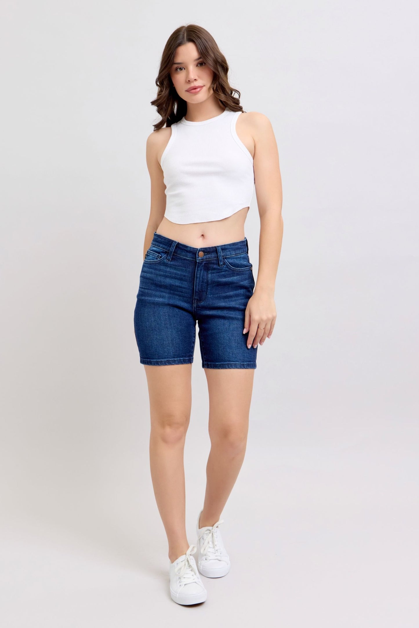 Judy Blue Melissa High Rise V-Front Bermuda Shorts (JB 15293)