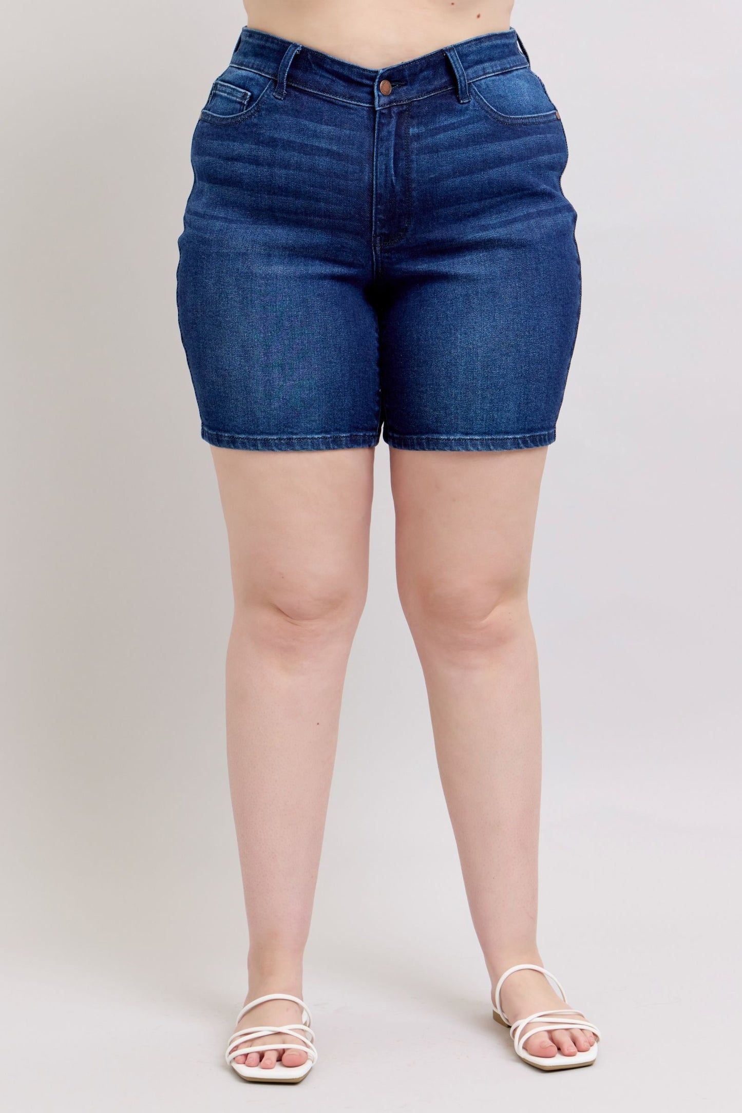 Judy Blue Melissa High Rise V-Front Bermuda Shorts (JB 15293)