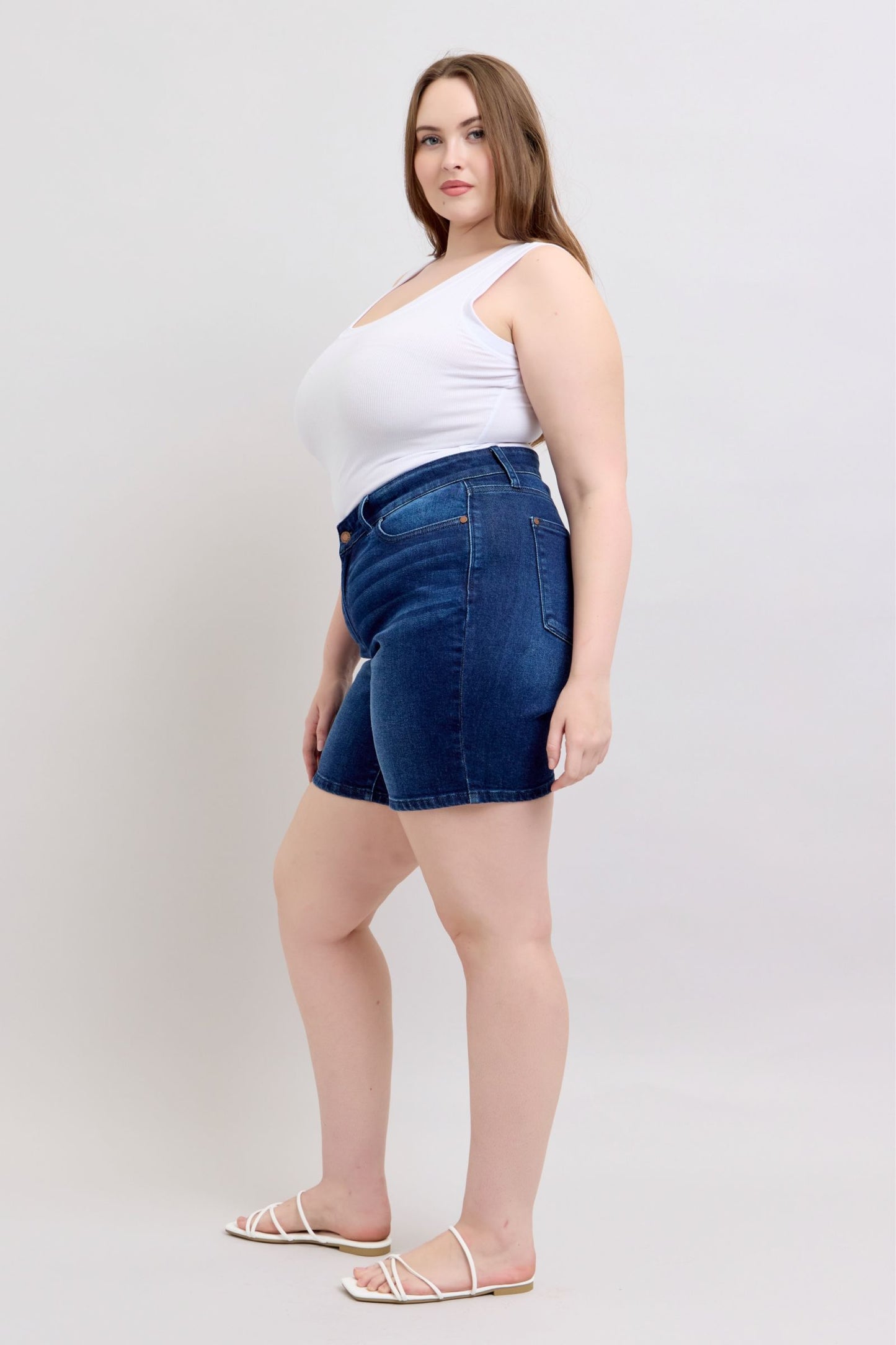 Judy Blue Melissa High Rise V-Front Bermuda Shorts (JB 15293)