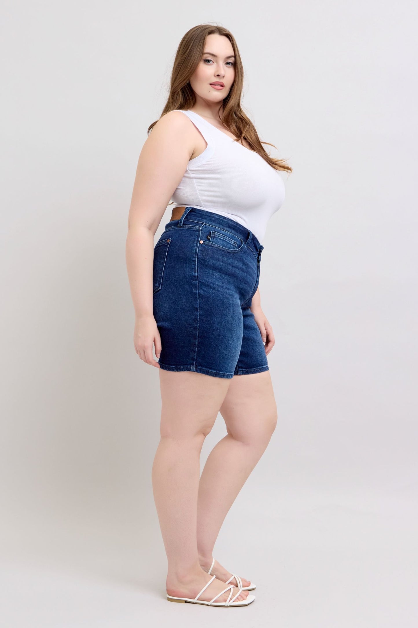 Judy Blue Melissa High Rise V-Front Bermuda Shorts (JB 15293)