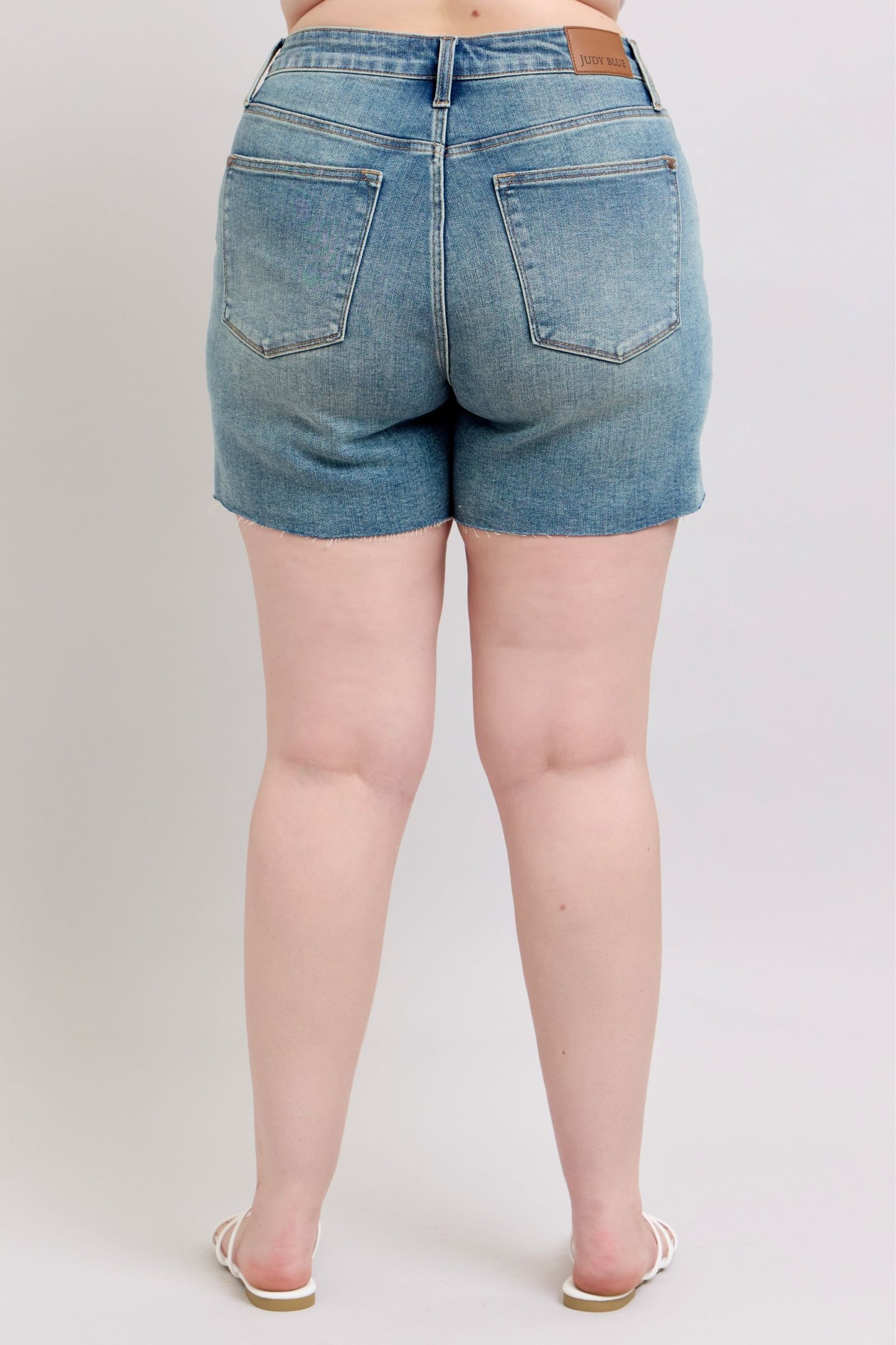 Judy Blue Arizona Mid Rise Buttonfly Distressed Shorts (JB 150294)