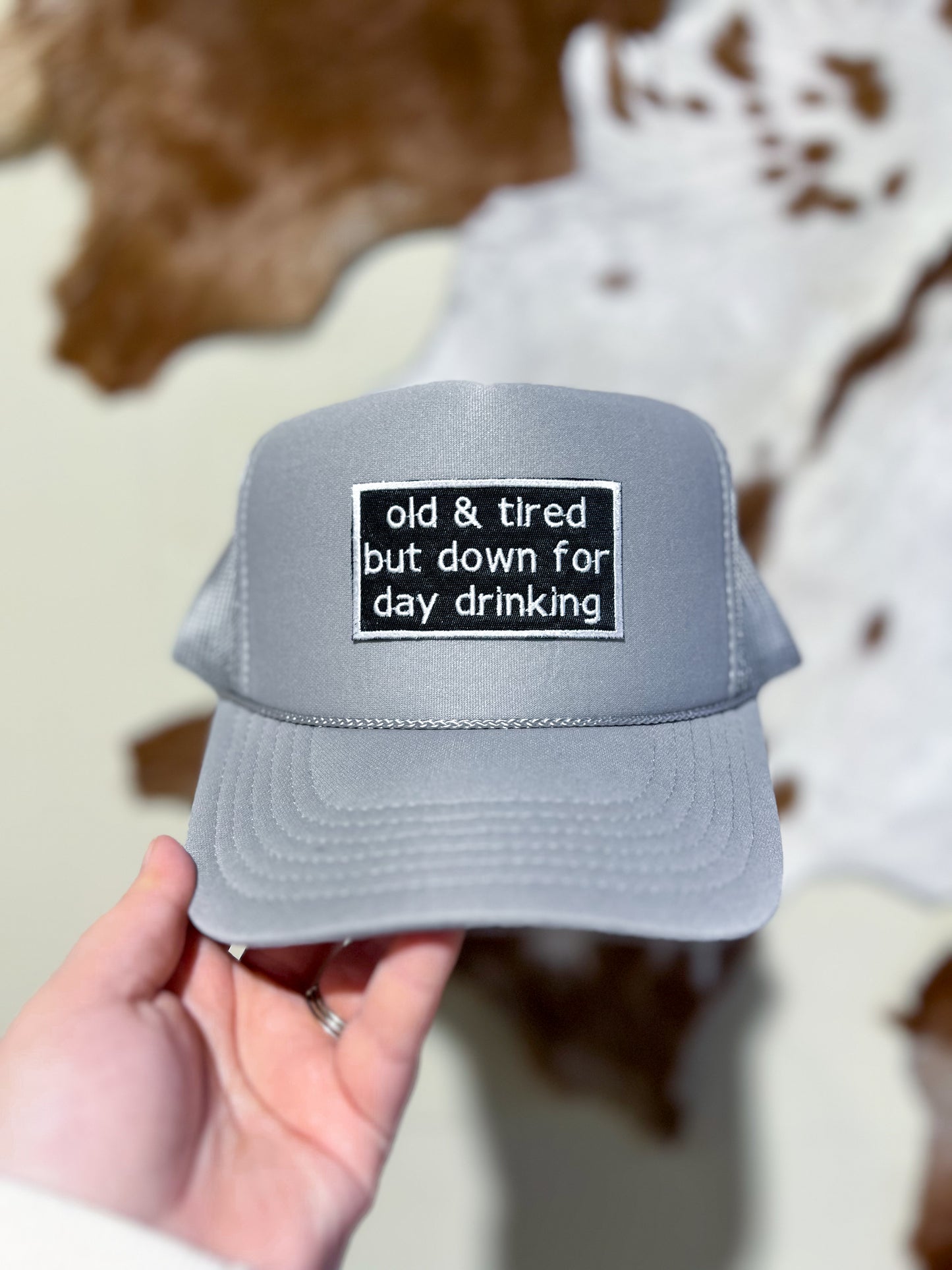 Old & Tired Grey Trucker Hat