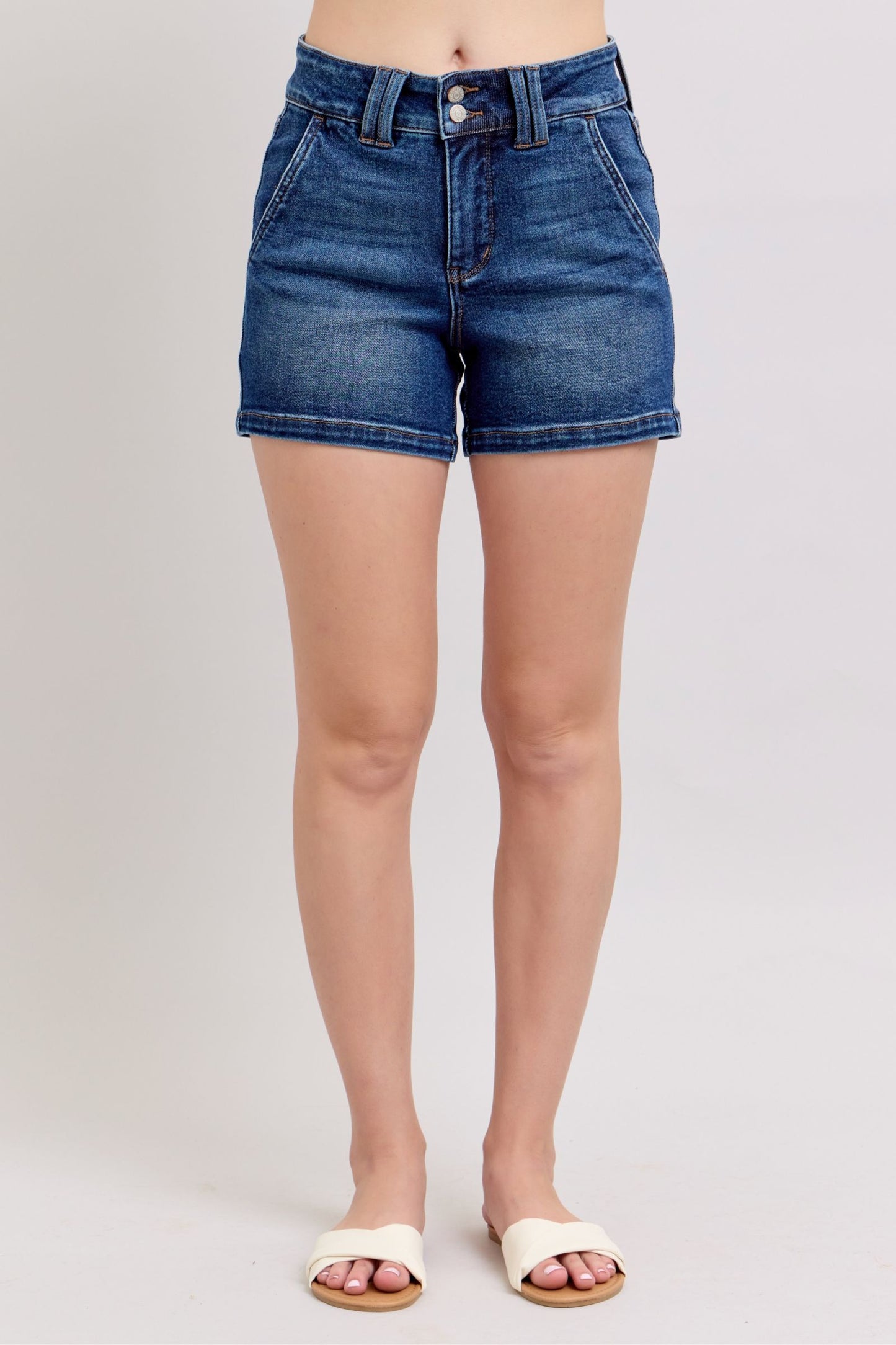 Judy Blue Joy High Rise Double Button Shorts (JB 150307)