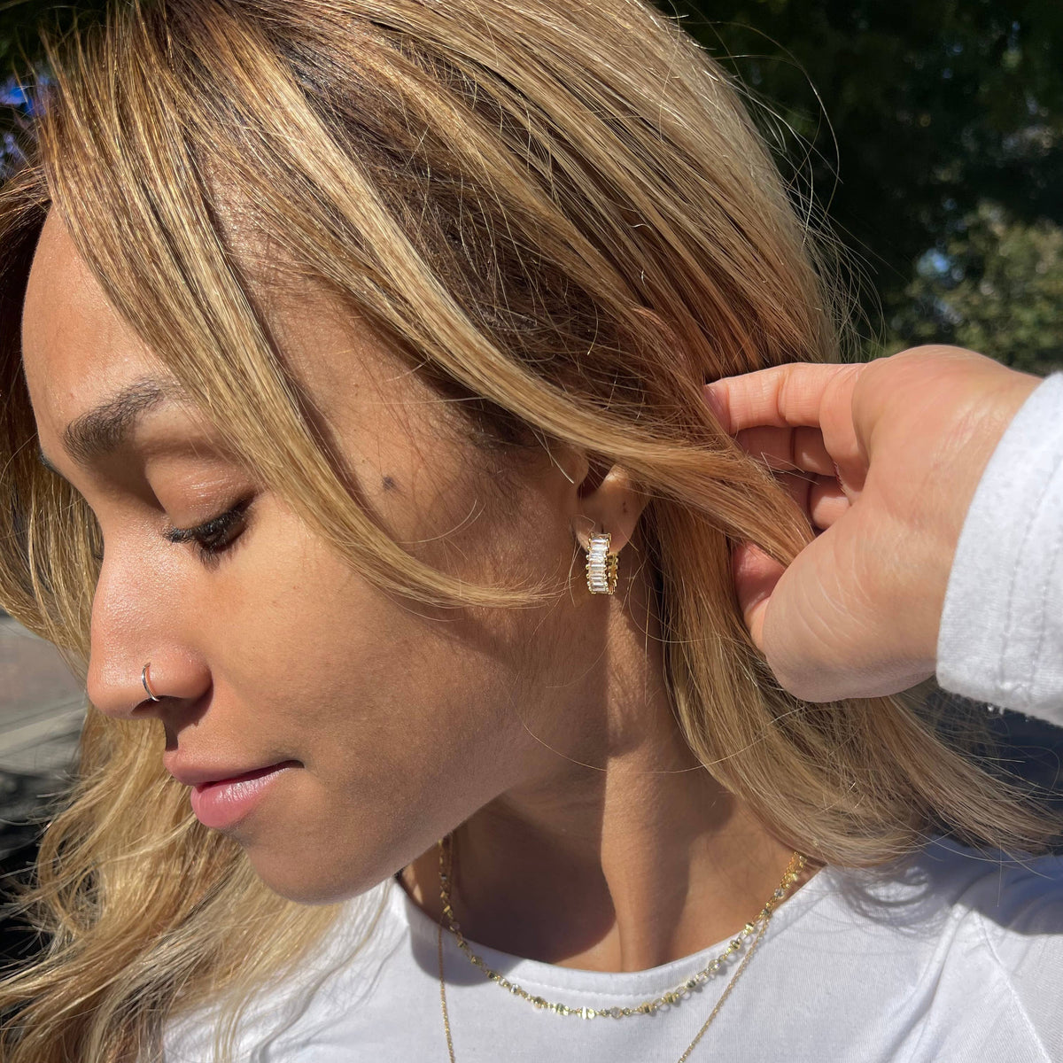 Esther Gold Crystal Hoops