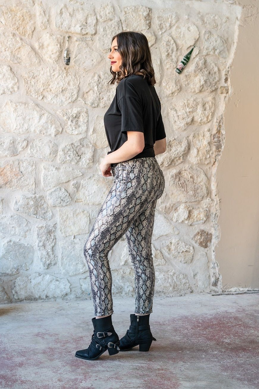 SIZE 8 L&B Metallic Snake Pants