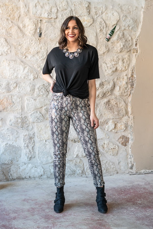 SIZE 8 L&B Metallic Snake Pants