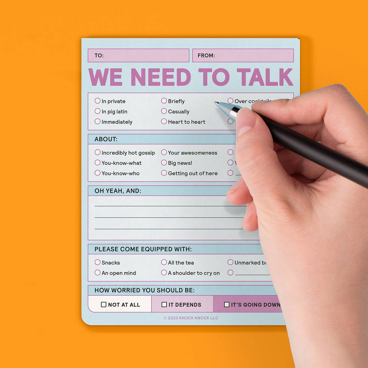 We Need to Talk Nifty Note Pad