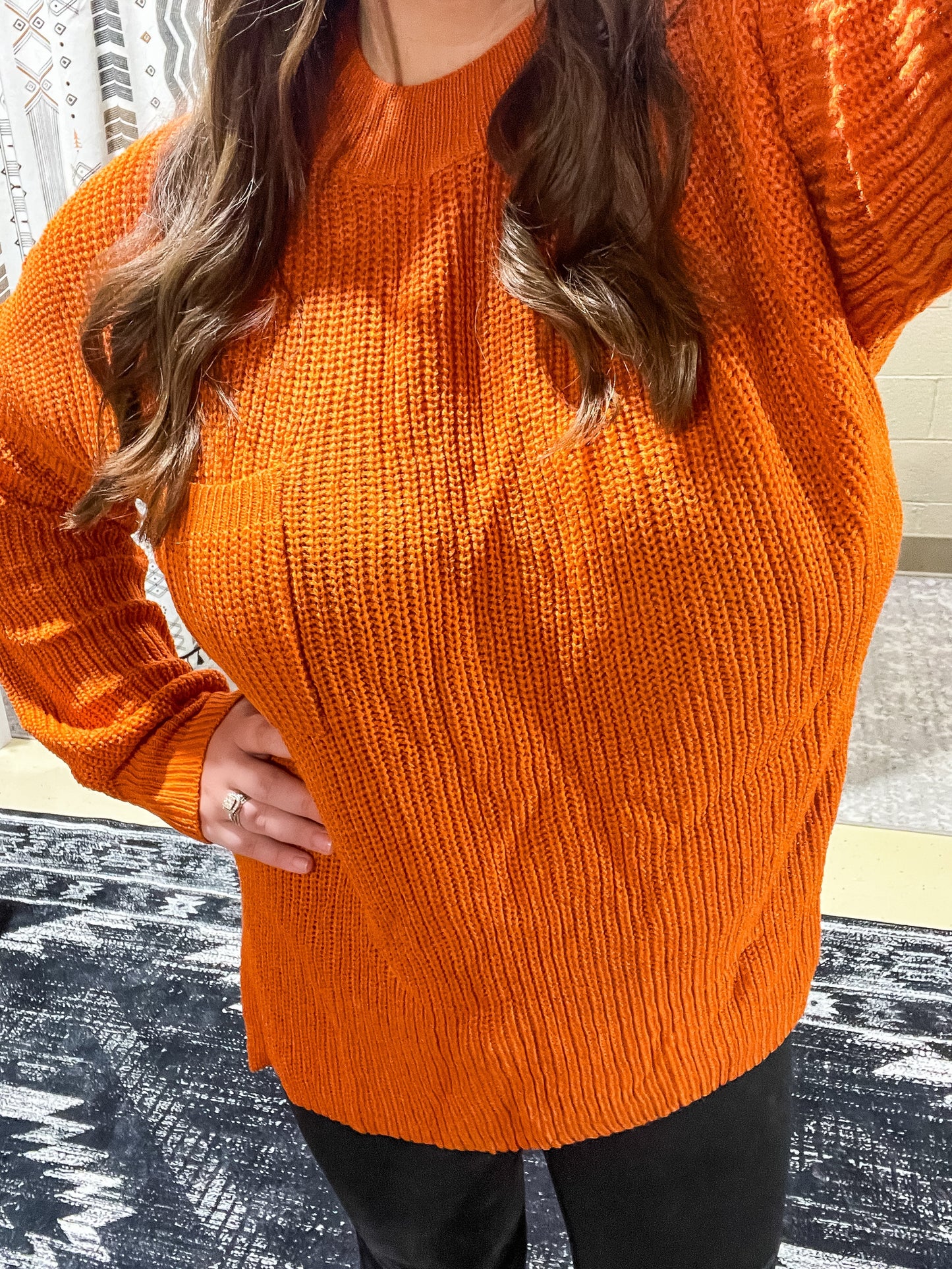 Pumpkin Relaxed Knit Sweater
