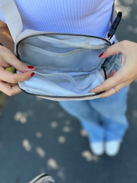 Mauve Nylon Sling Bag - Extended Strap