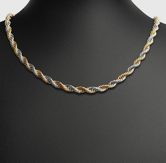 3mm Mixed Metal Rope Chain Necklace
