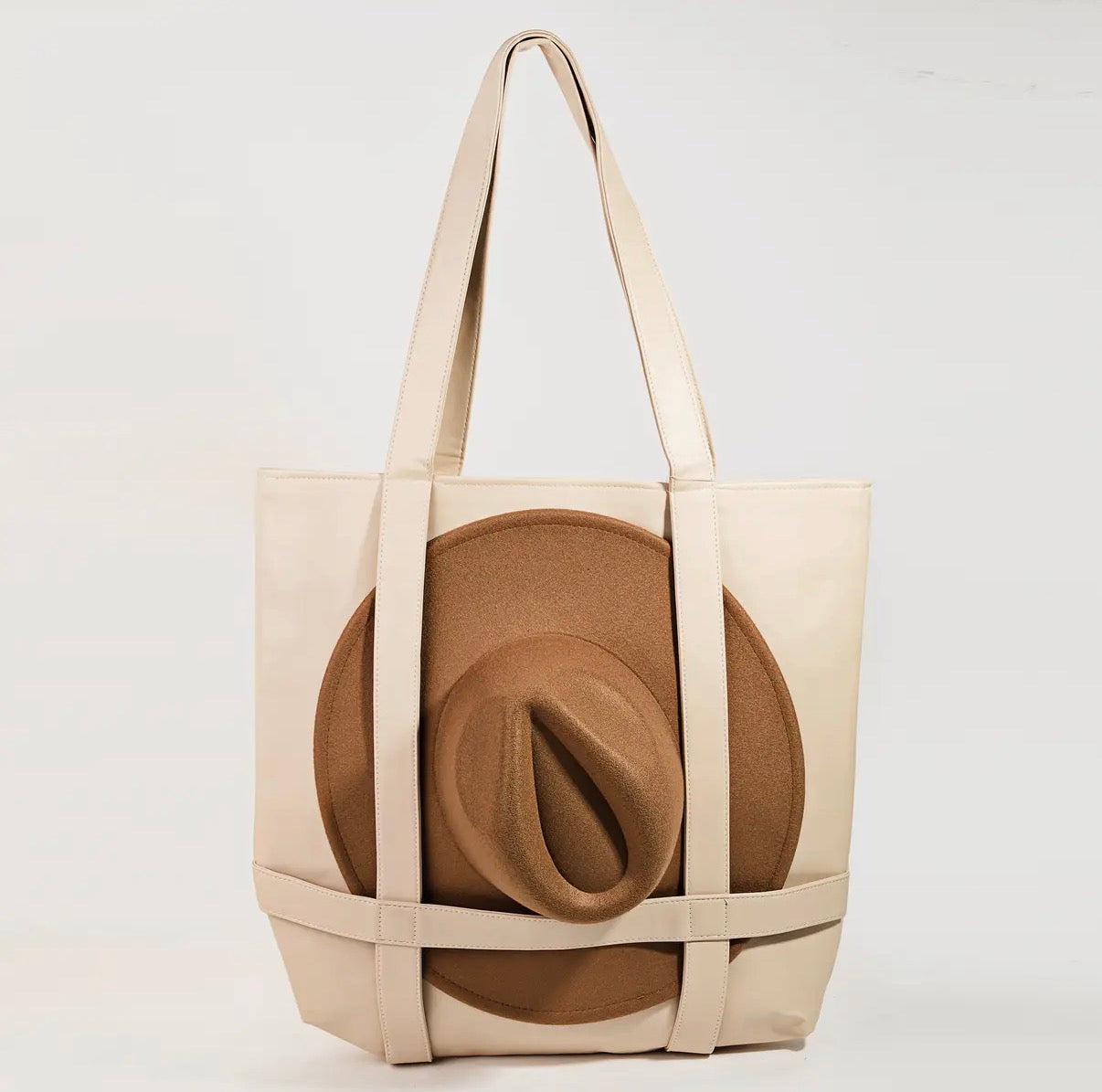 Pleather Hat Carrier Tote Bag