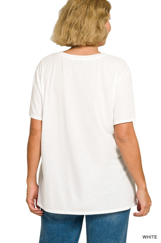 White Not So Basic Boyfriend Tee