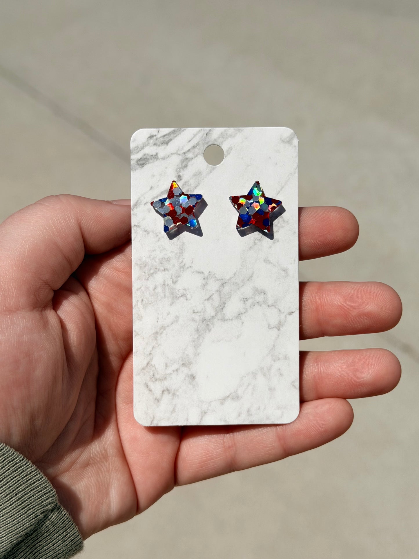 USA Confetti Star Stud Earrings