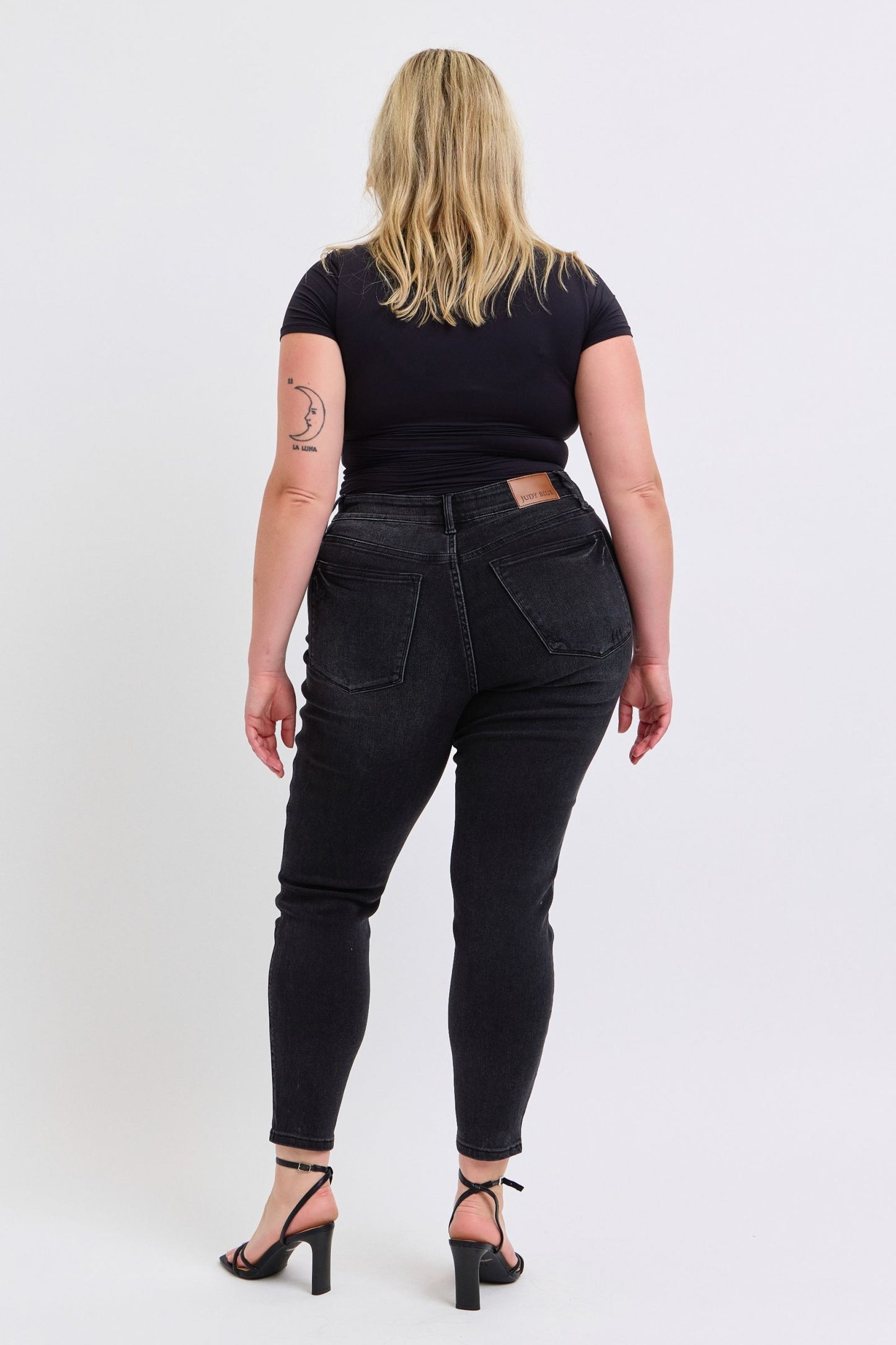 Judy Blue Roxie Mid Rise Tummy Control Black Skinny Jeans (JB 88878)