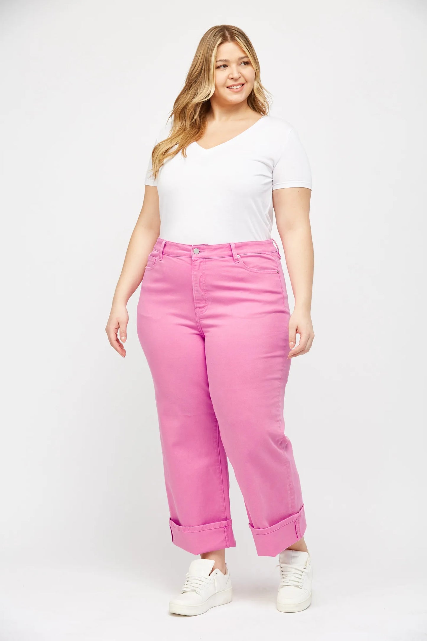 Brilliant Rose High Rise Wide Leg Jeans