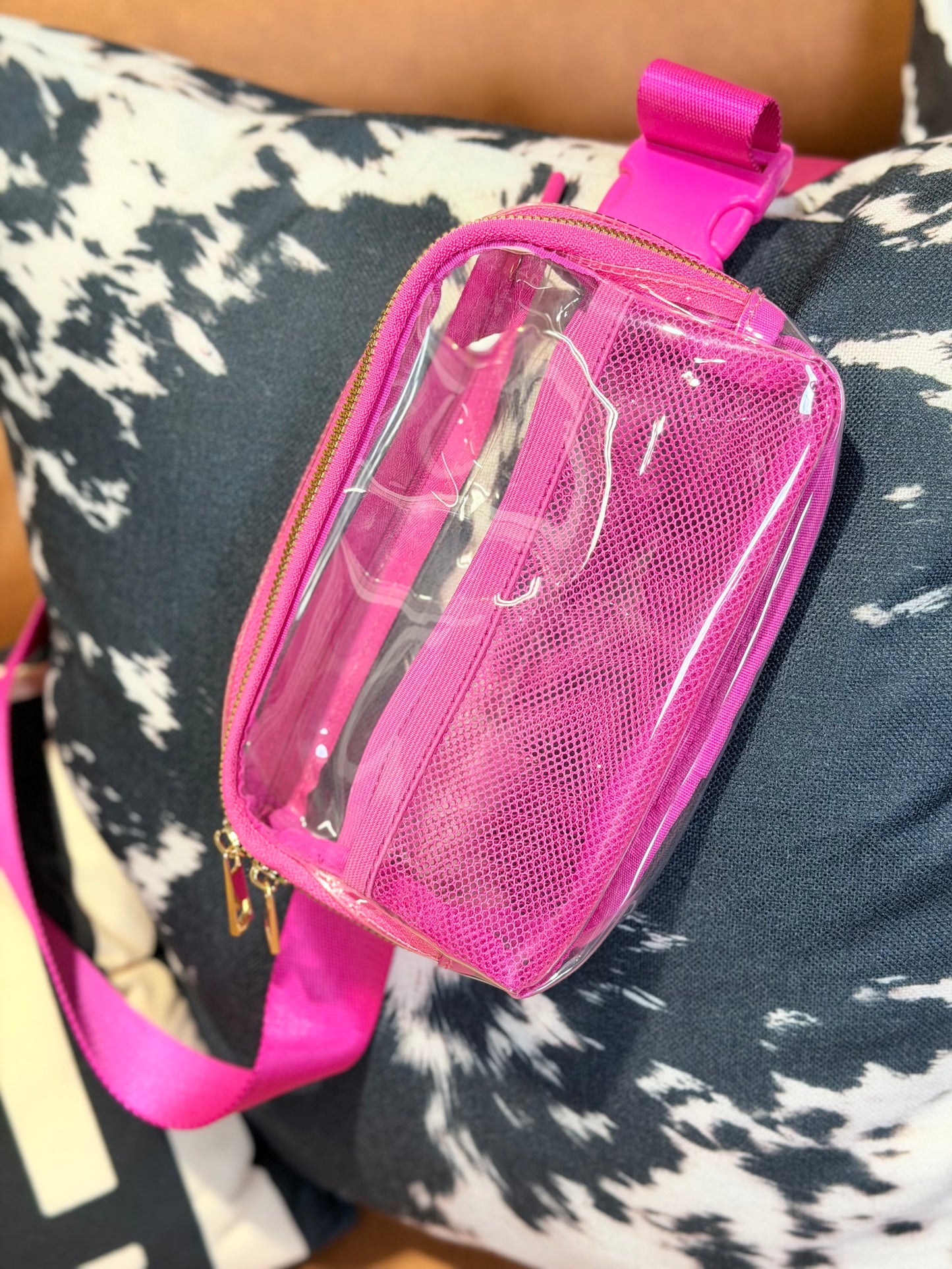 Pink Clear Sling Bag