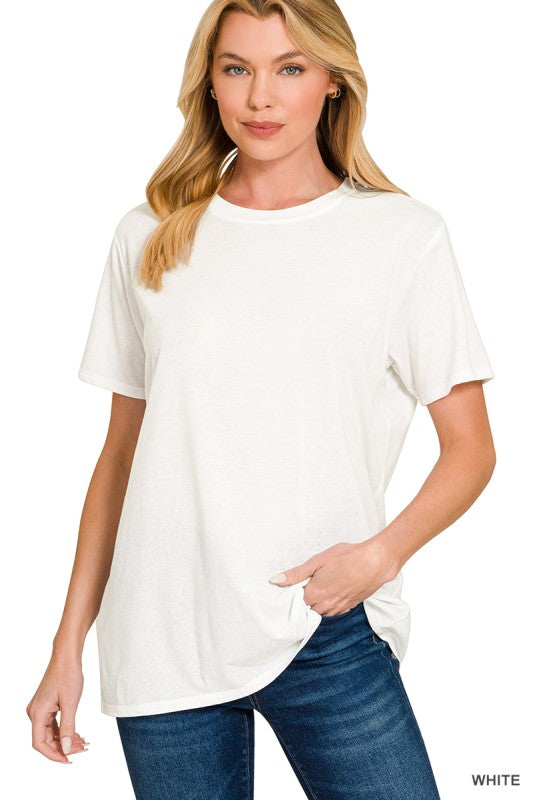 White Not So Basic Boyfriend Tee